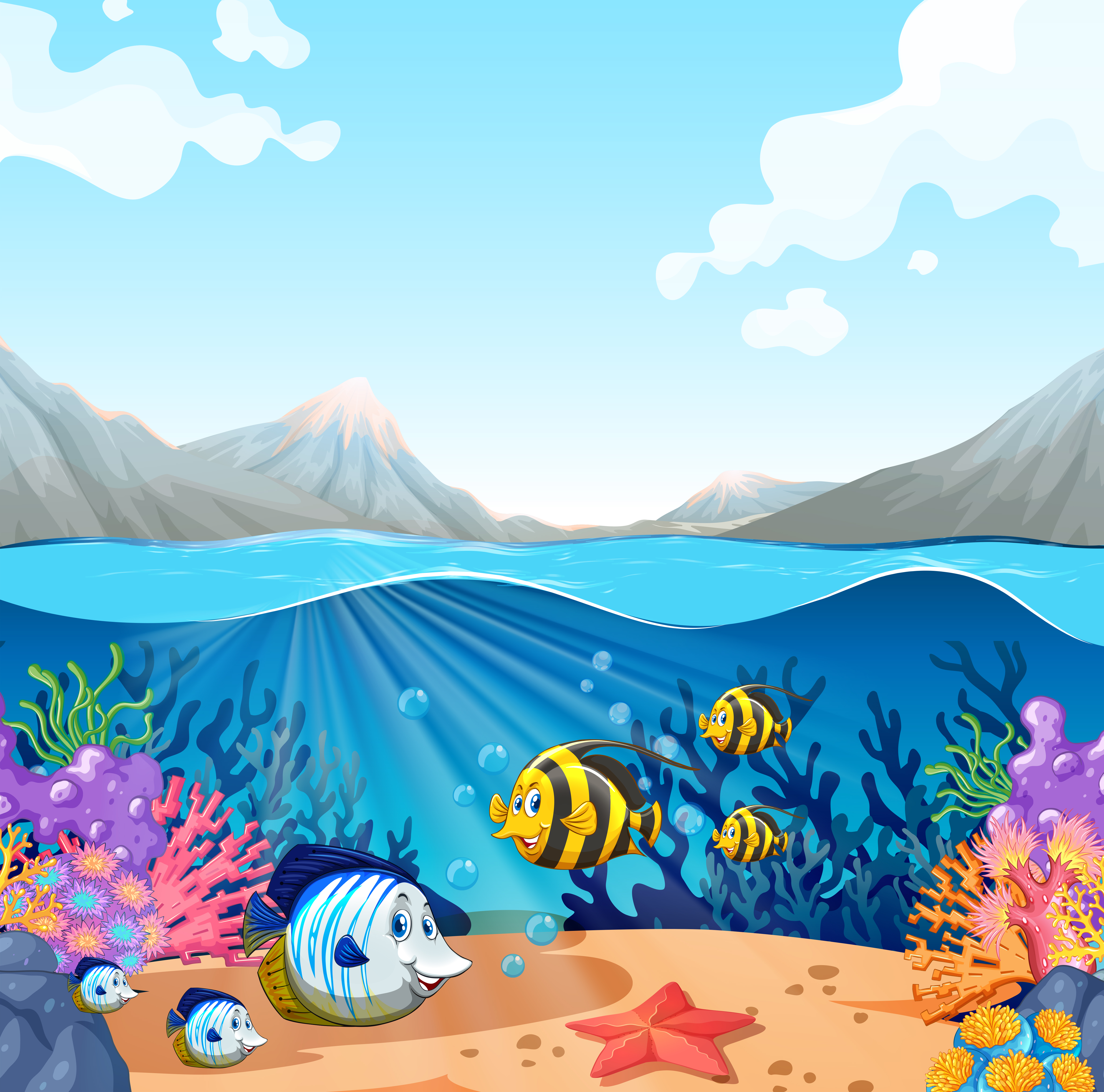 beautiful underwater sea life 292782 Vector Art at Vecteezy