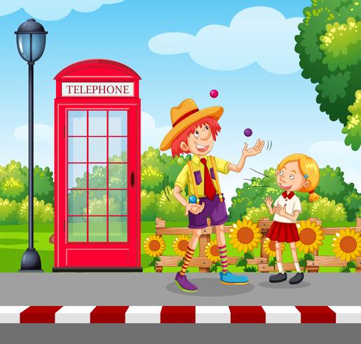 A Man Juggling on Street Side - Download Free Vector Art, Stock Graphics & Images