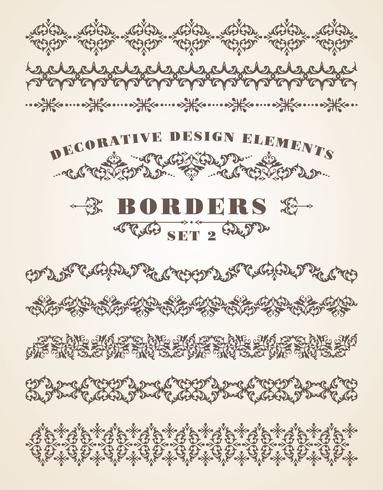 Vector Ornaments Borders. Decorative Design Elements.