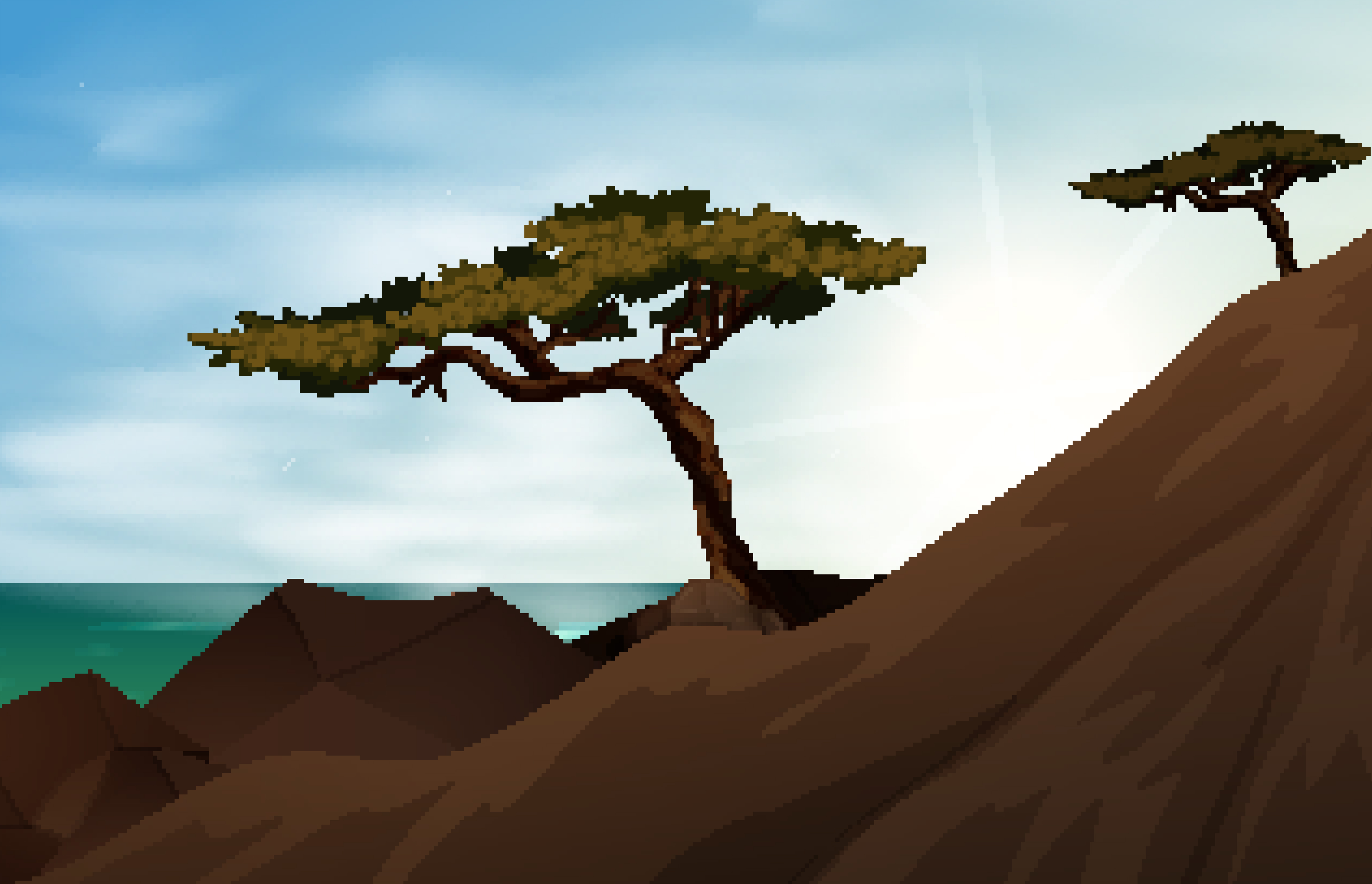 Mountain scene with trees on mountain 292842 - Download ...