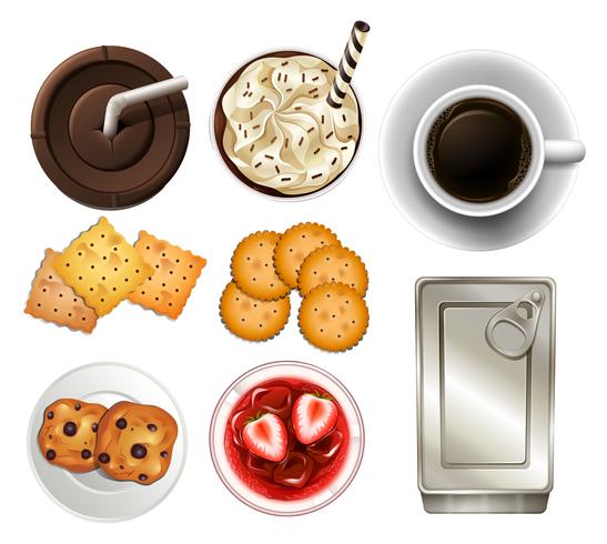 Snacks and drinks vector