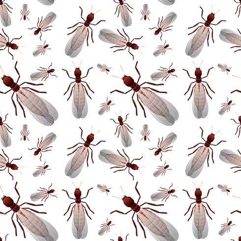 Papel pintado inconsútil del insecto de la hormiga vector