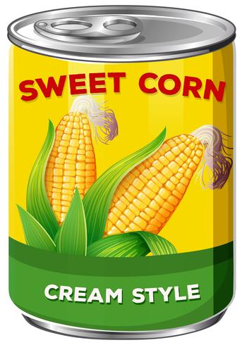 Can of cream style sweet corn vector