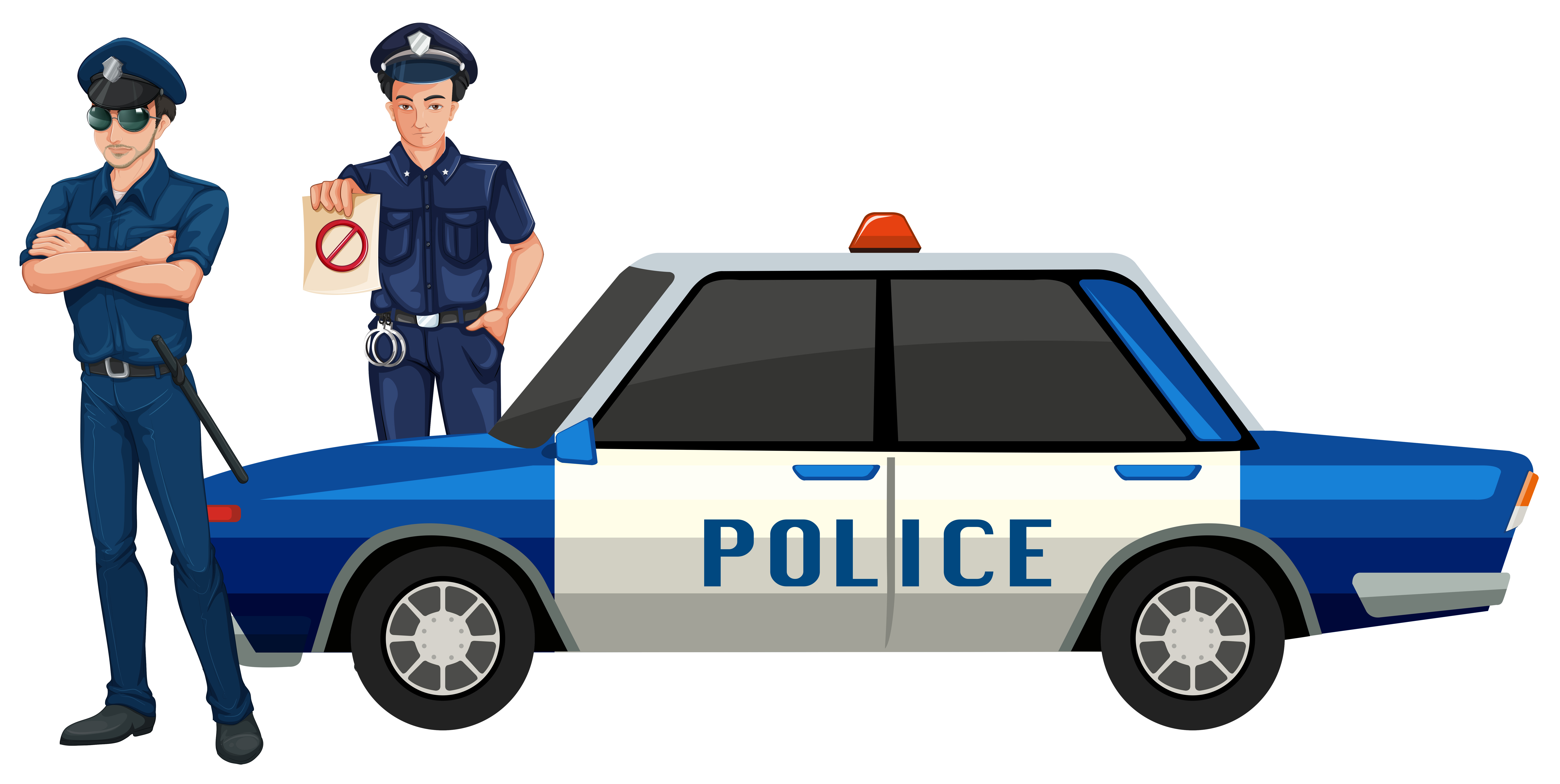 Police Man With Car 292924 Vector Art At Vecteezy