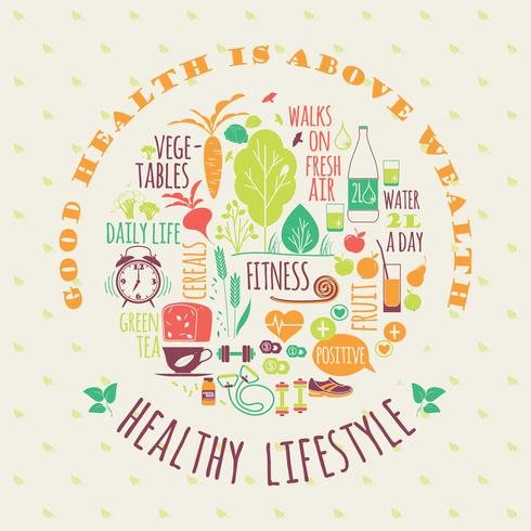 Healthy lifestyle vector illustration.