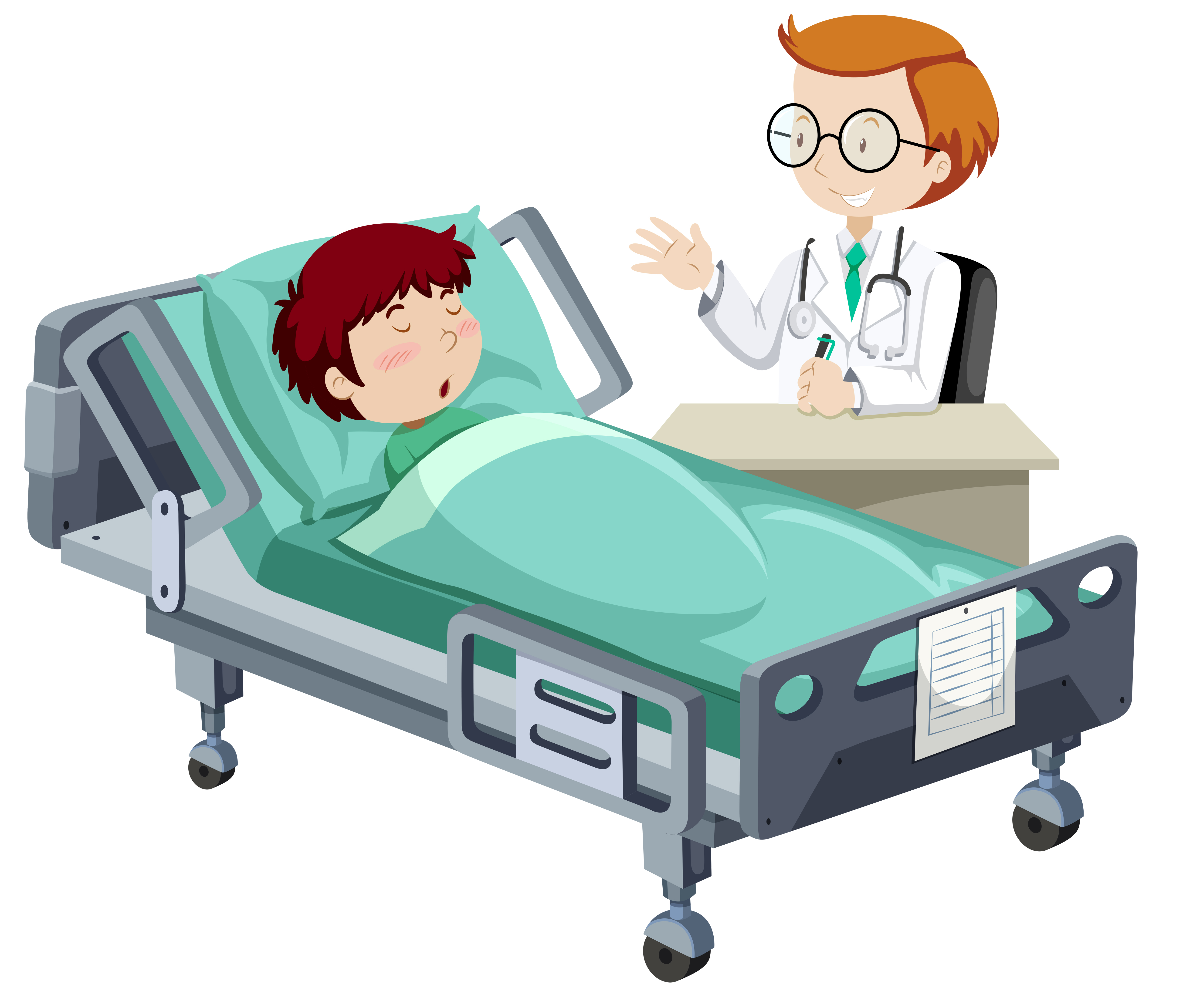 A Sick Boy Sleeping in Hospital 292947 Vector Art at Vecteezy