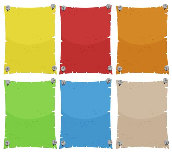 Paper template in six colors vector