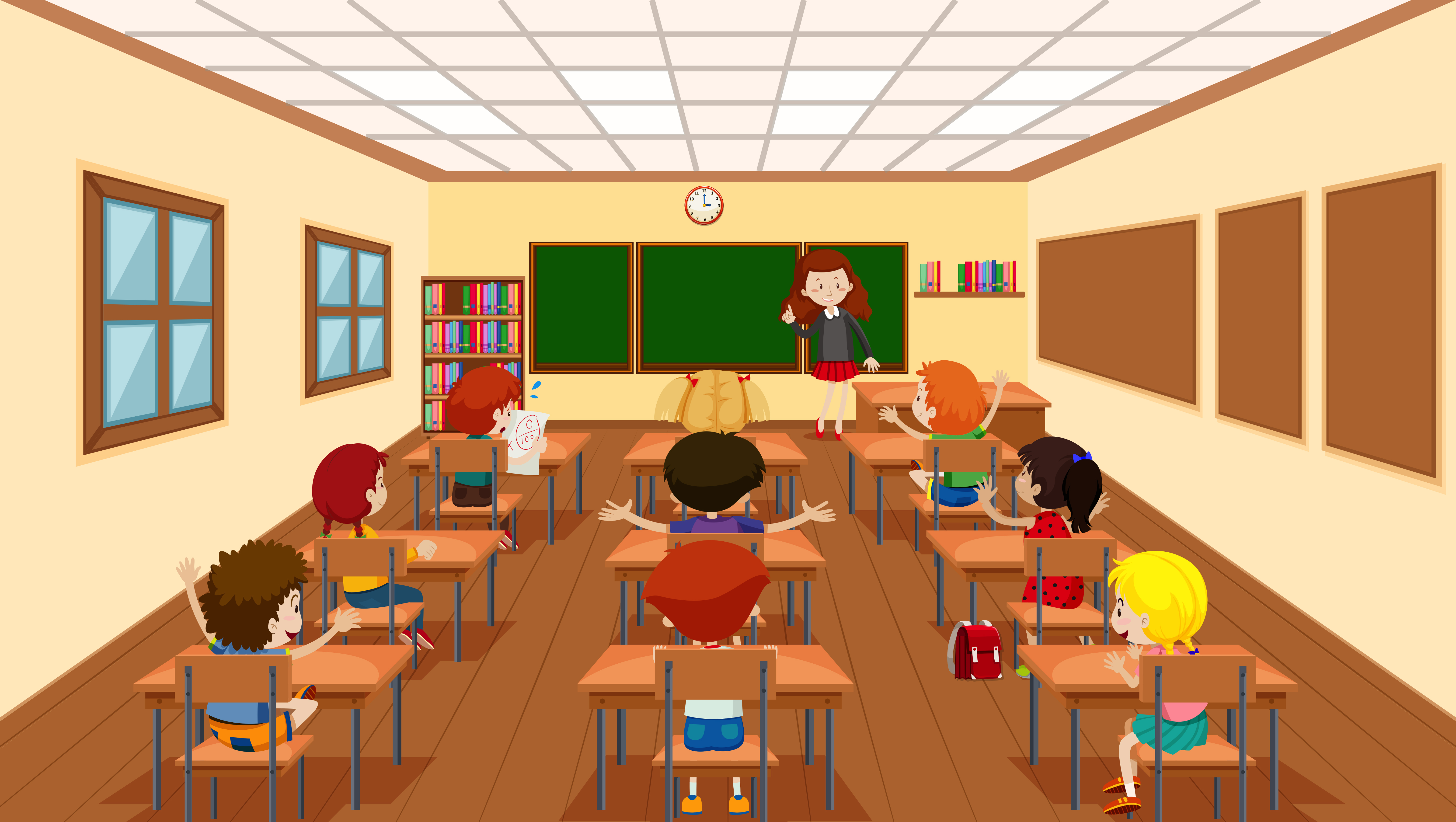 Children in classroom scene 293045 Vector Art at Vecteezy