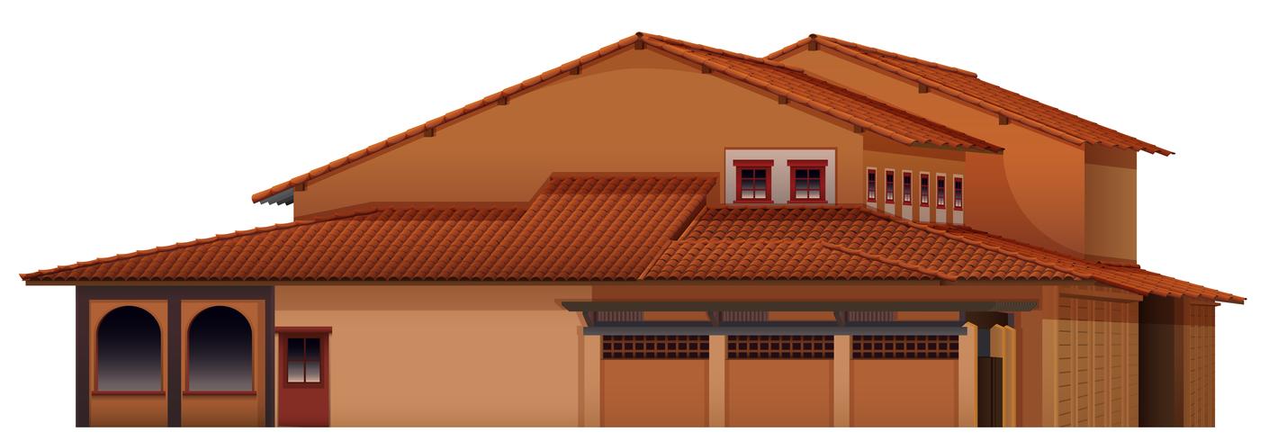 Big house on white backgrounf vector