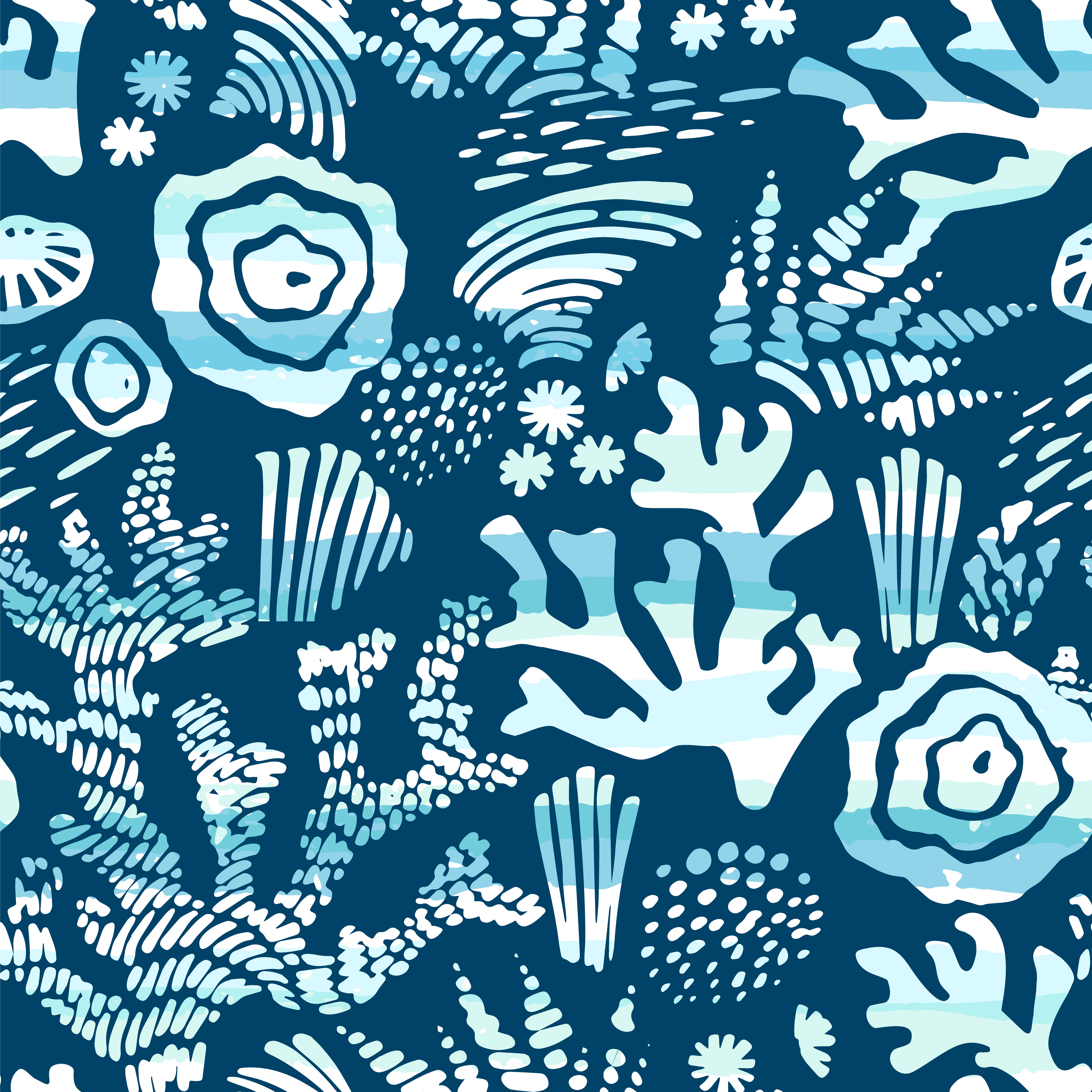 Vector sea seamless pattern with hand drawn textures 293077 Vector Art