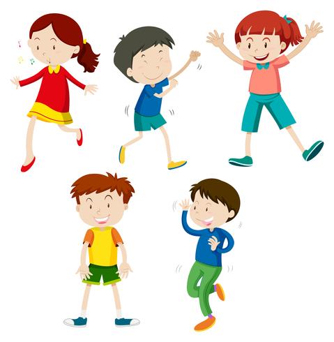 A Set of Children Dancing - Download Free Vector Art, Stock Graphics & Images