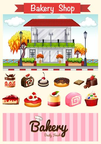 Panadería y postres. vector