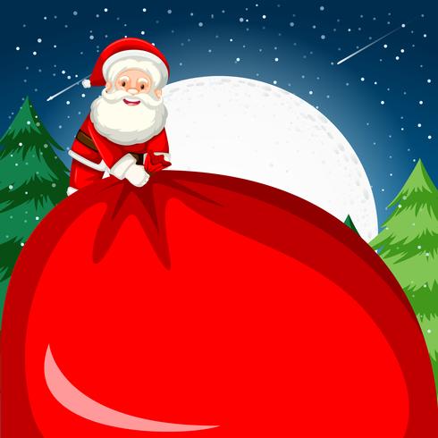 Santa holding a large sack vector