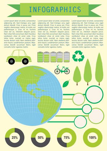 Infochart mostrando el planeta tierra. vector