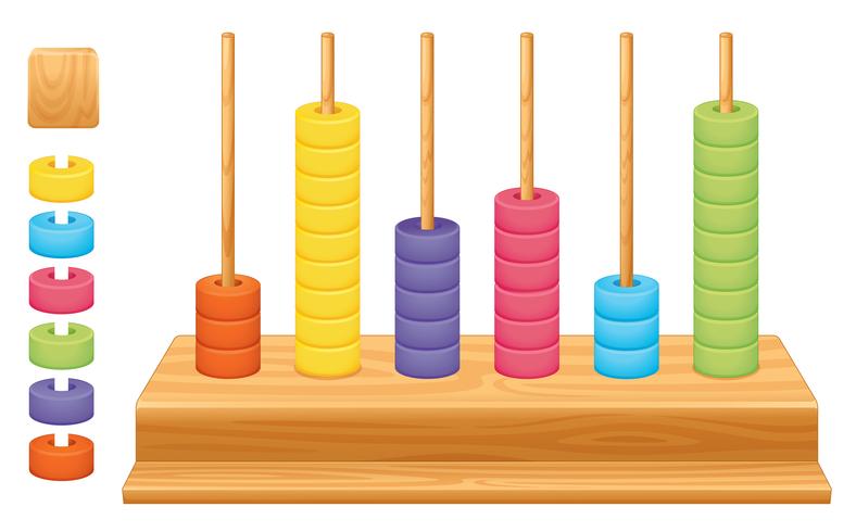 Mathematical place value abacus vector