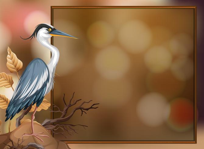 A crane bird on blurry background vector