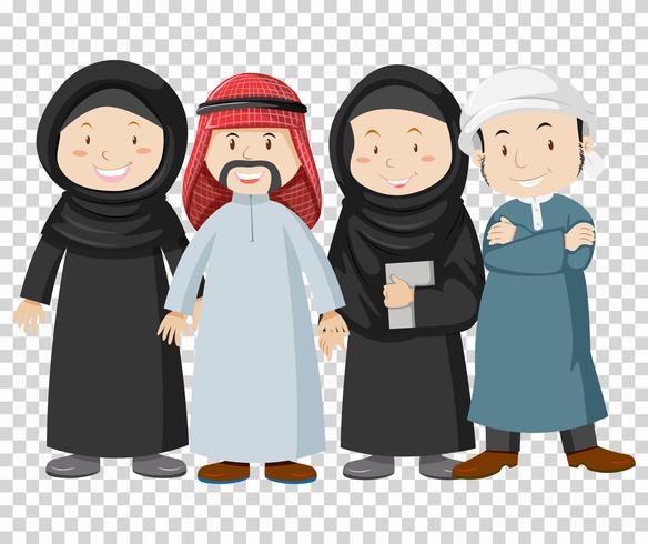 Muslim people on transparent background vector