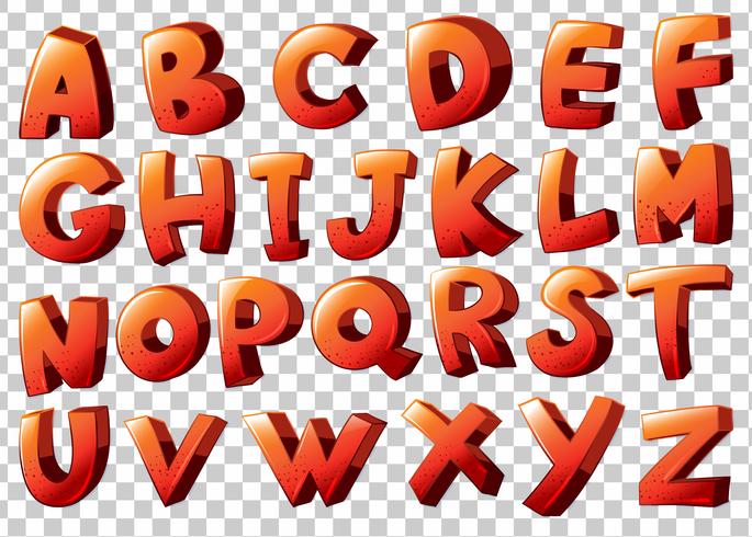 Alphabet artwork in orange color vector