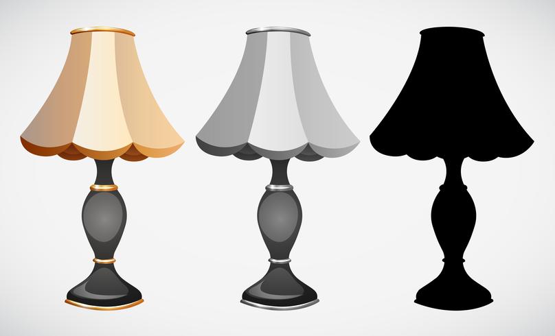 Set de decoracion lampara vector