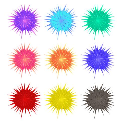 Thorny balls in different colors vector