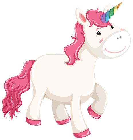 A unicorn character on white background vector