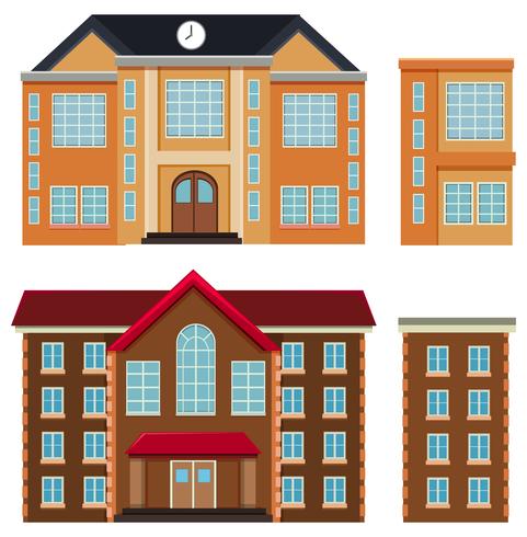 Set of different buildings vector