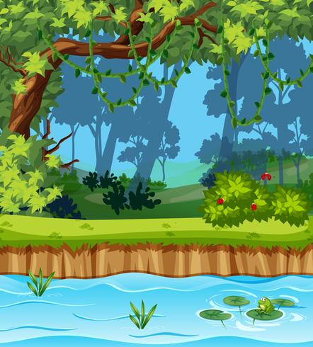 A beautiful jungle landscape vector
