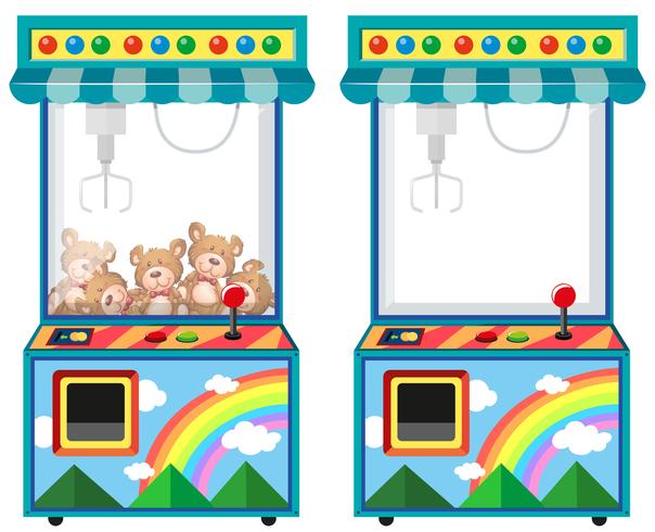 Arcade game machine with dolls vector