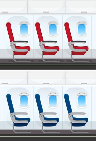 Conjunto de diseño de asiento de avión vector