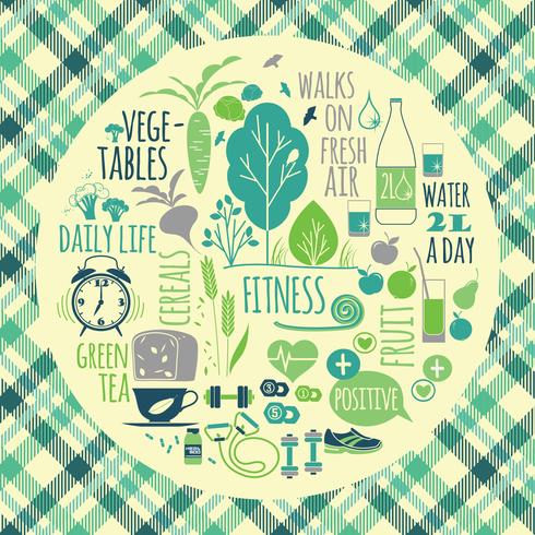 Healthy lifestyle vector illustration.