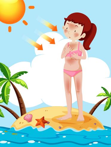 A Tan Girl at the Beach vector