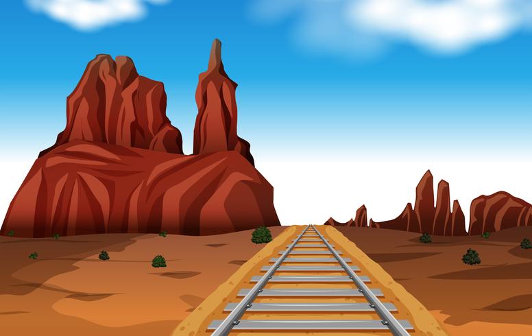 Rock Mountain in Desert Scene vector