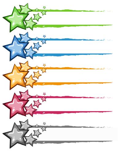 Decoration design with stars in many colors vector