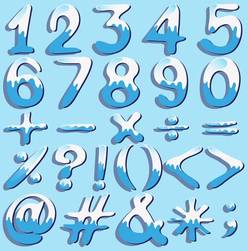 Colored numbers and symbols vector