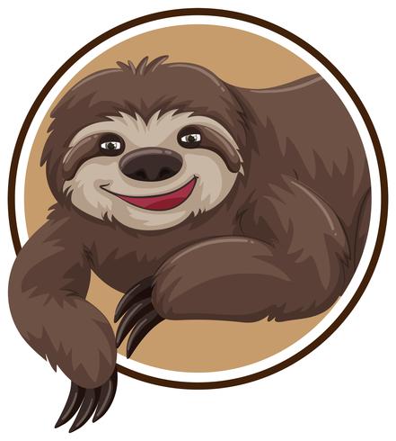 A sloth sticker template vector