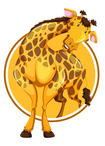 GIraffe on circle banner vector