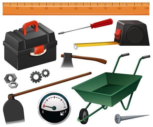 Construction and gardening tools vector