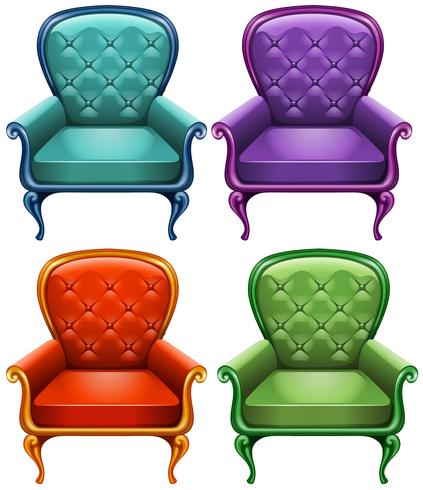 Cuatro sillones de color. vector