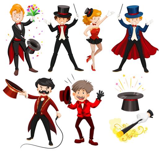 Set of various circus performers vector