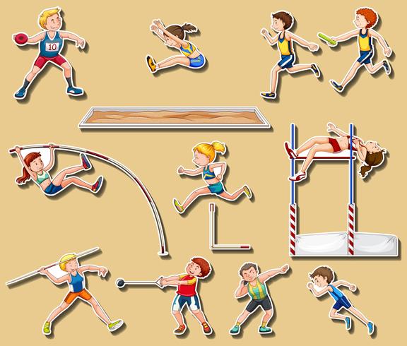 Sticker design for track and field sports vector