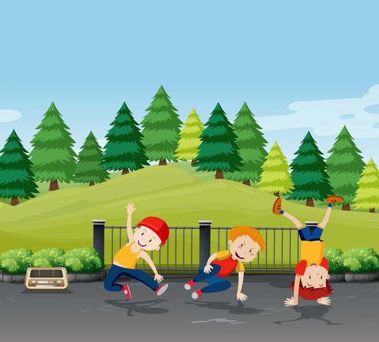 A group of teenager dancing vector