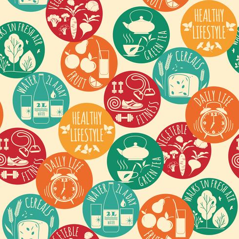 Healthy lifestyle seamless background vector