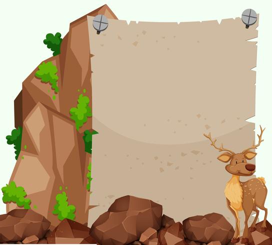 Paper template with rocks in background vector