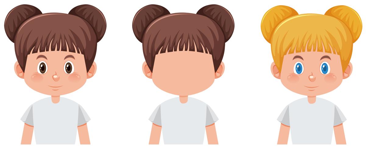 Set of girl character vector