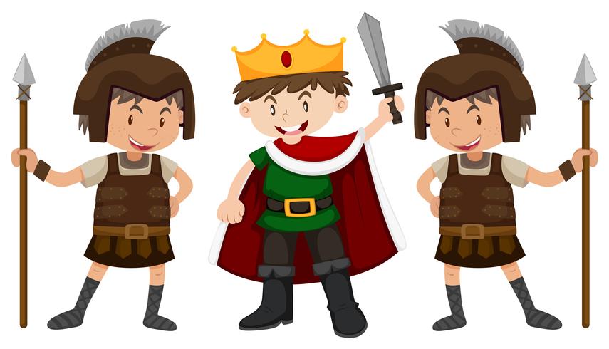 Prince and two knights vector