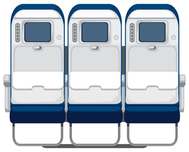 Parte posterior del asiento del avión vector