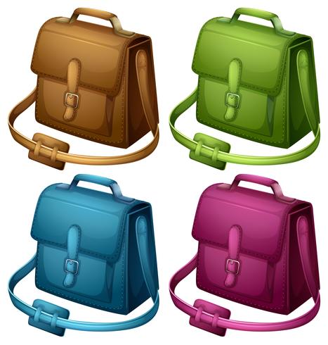 Cuatro bolsas de colores vector