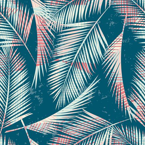 Seamless exotic pattern with tropical plants. vector