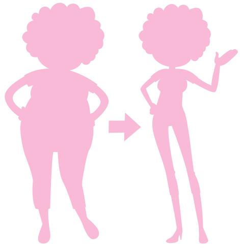 A Pink Silhouette of Body Transformation vector