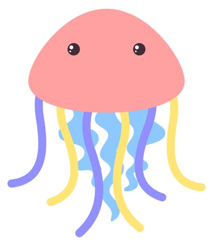 Cute jellyfish on white background vector